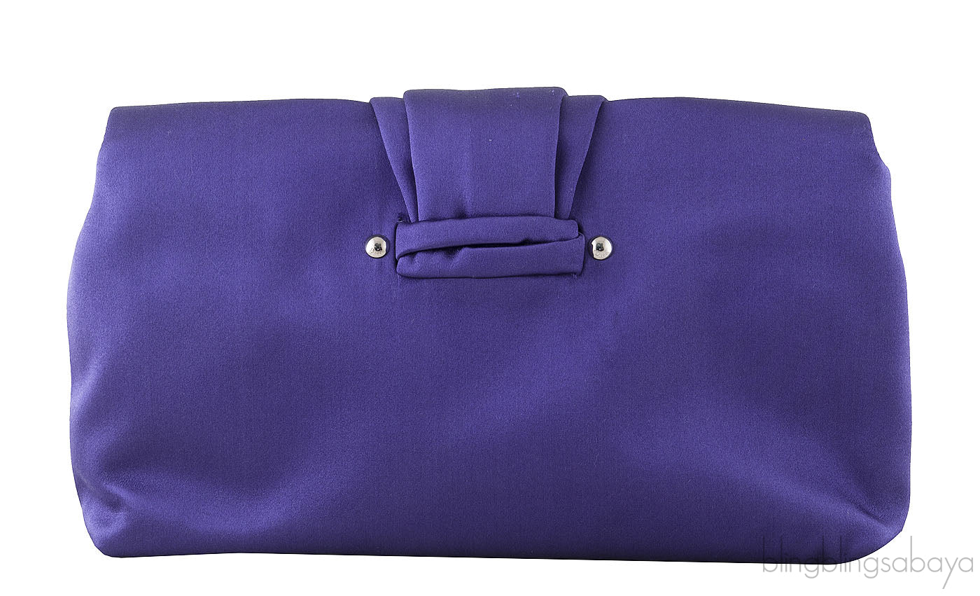 Blue Violet Satin Clutch