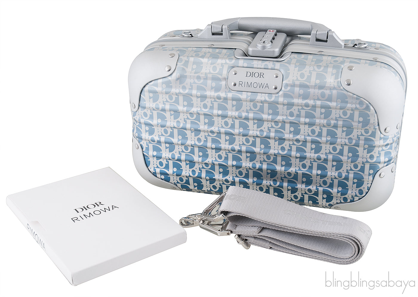 Dior x Rimowa Carry-on Hand Case Aluminum Oblique Blue Gradient