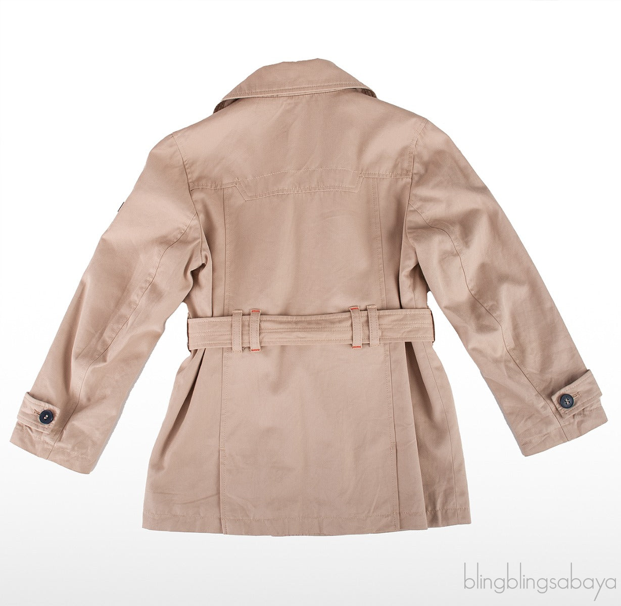 Brown Cotton Kids Trench Coat