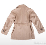 Brown Cotton Kids Trench Coat