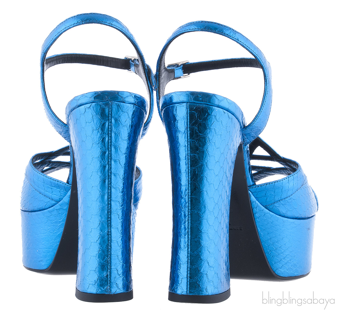 Candy Metallic Blue Platform Sandals