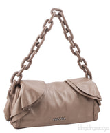 Beige Ruffle Shoulder Bag*