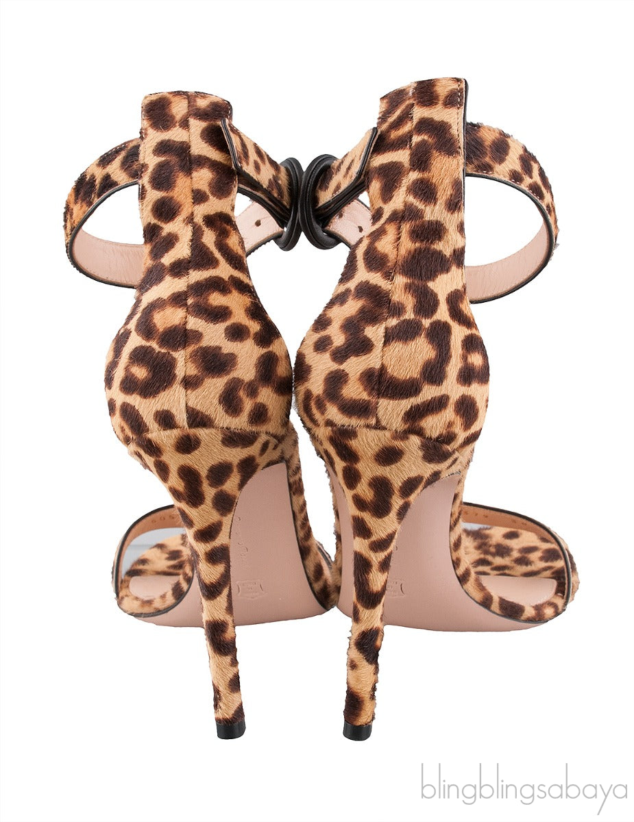 Portifino Leopard Calf Hair Sandals