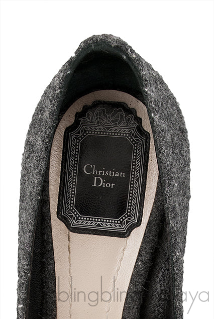 Bi-color Wool Leather Toe Heels