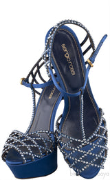 Blue Crystal Slingback Pump