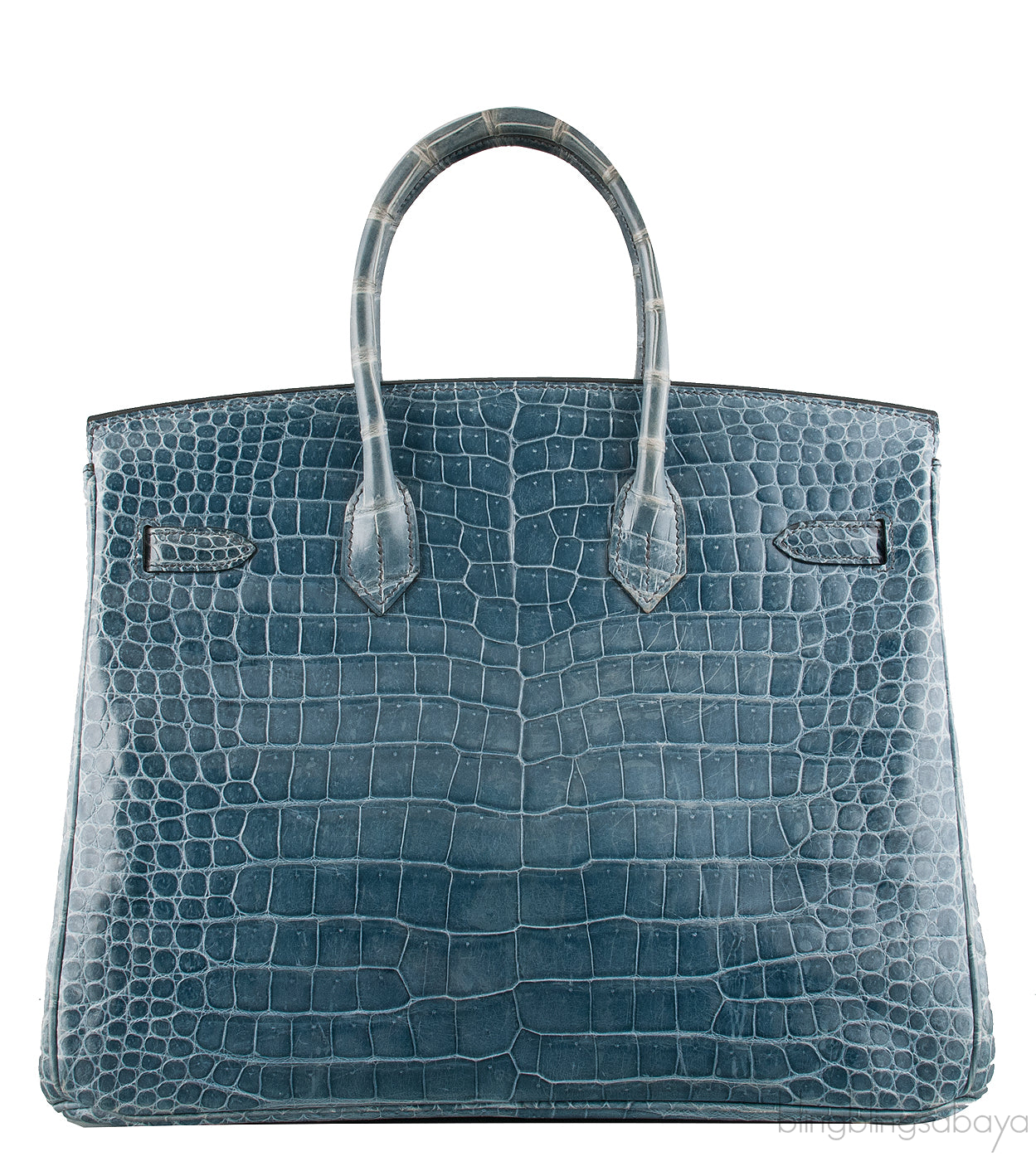 Birkin 35 Blue Tempete Porosus PHW
