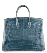 Birkin 35 Blue Tempete Porosus PHW