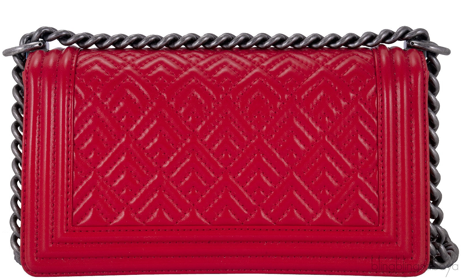 Medium Red Quilted Le Boy
