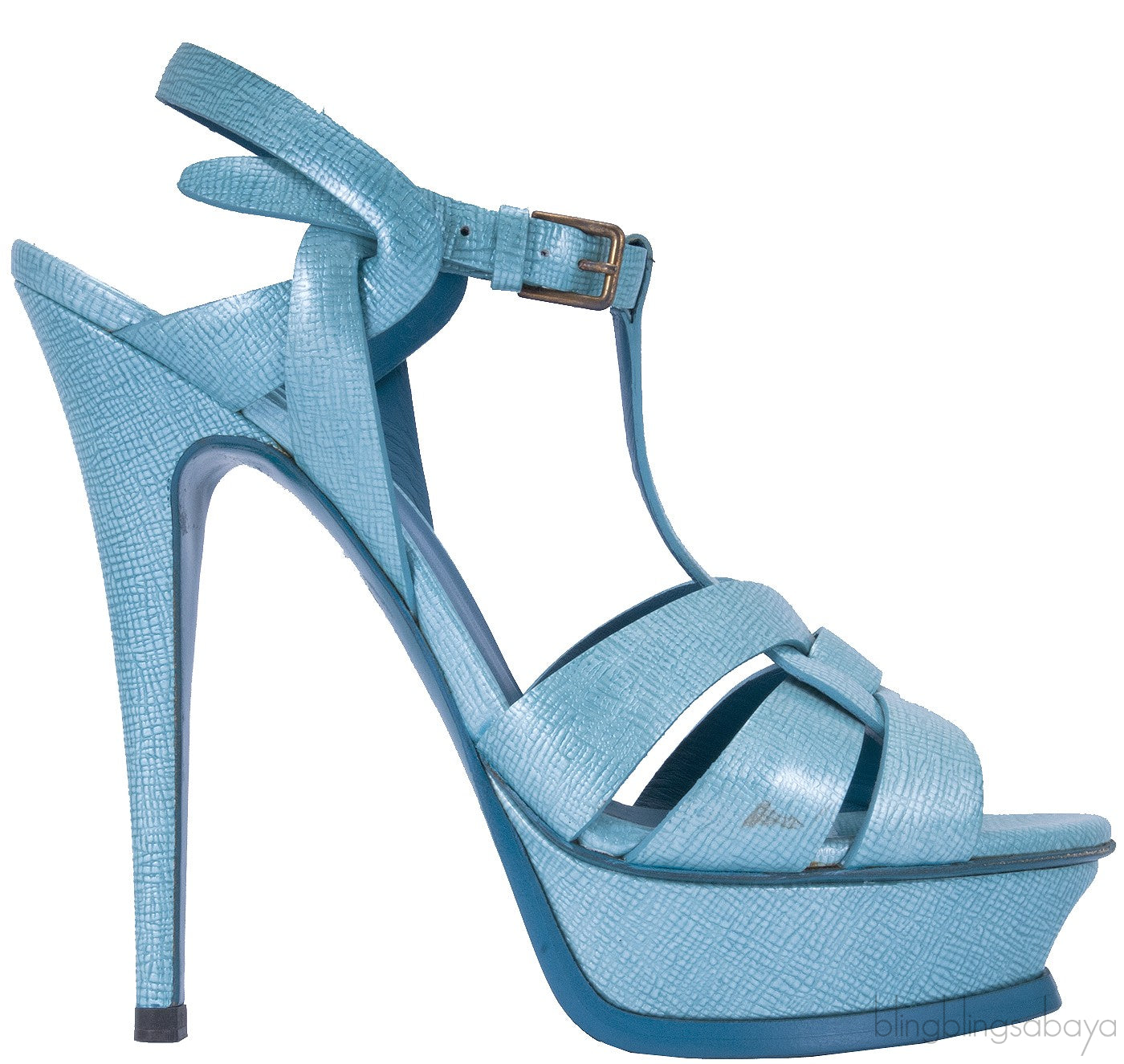 Aqua Patent Textured Leather Tribute
