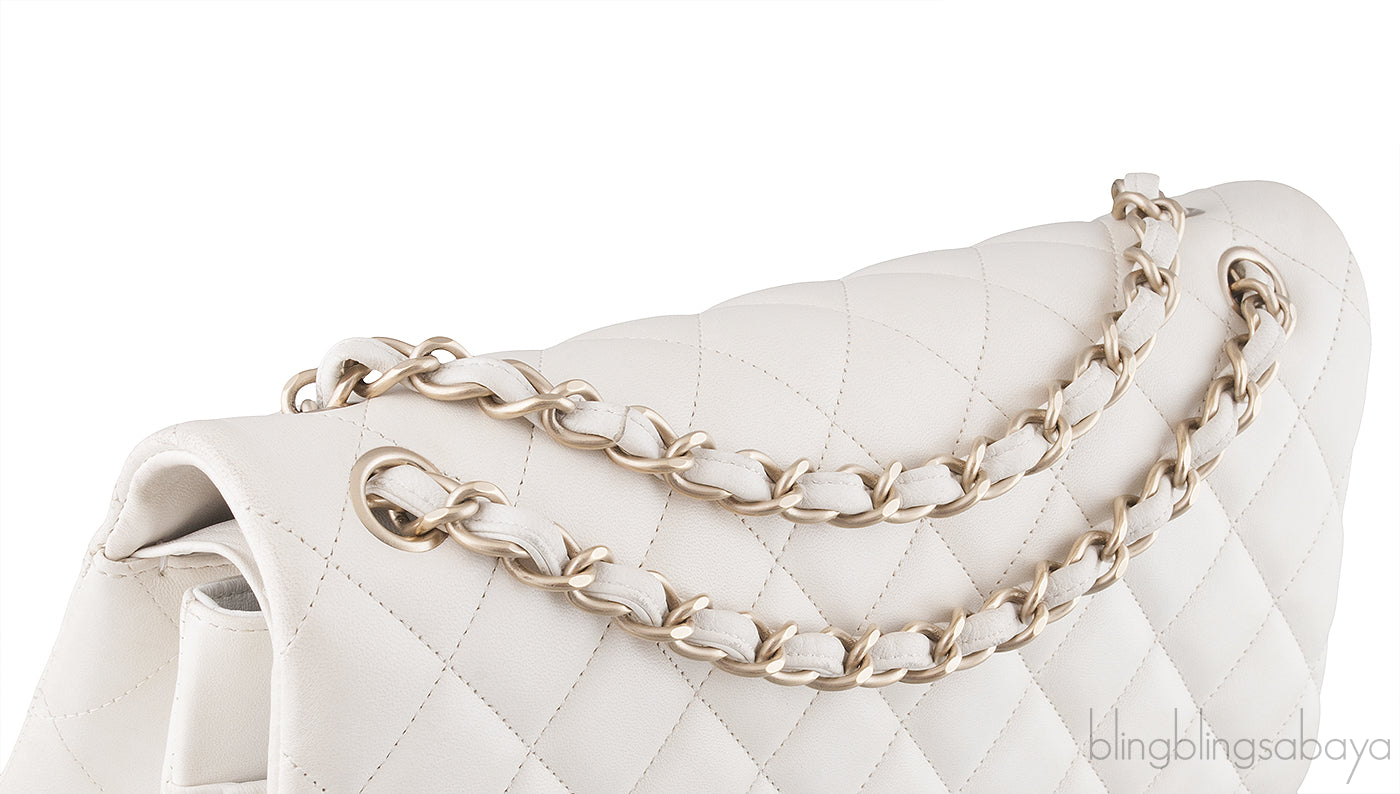 White Jumbo Flap Bag