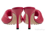 Fuchsia Pink Nappa Quilted Rubber Lido Leather Mules