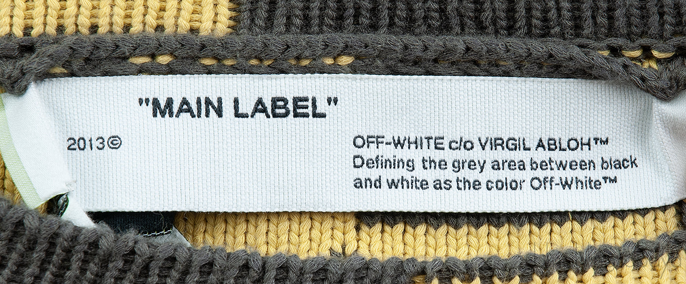 Yellow & Grey Check Knitted  Sweatshirt