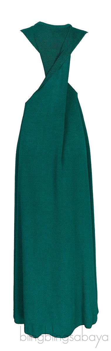 Embellished Twist-back Knitted Maxi Dress