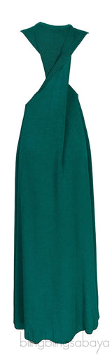 Embellished Twist-back Knitted Maxi Dress