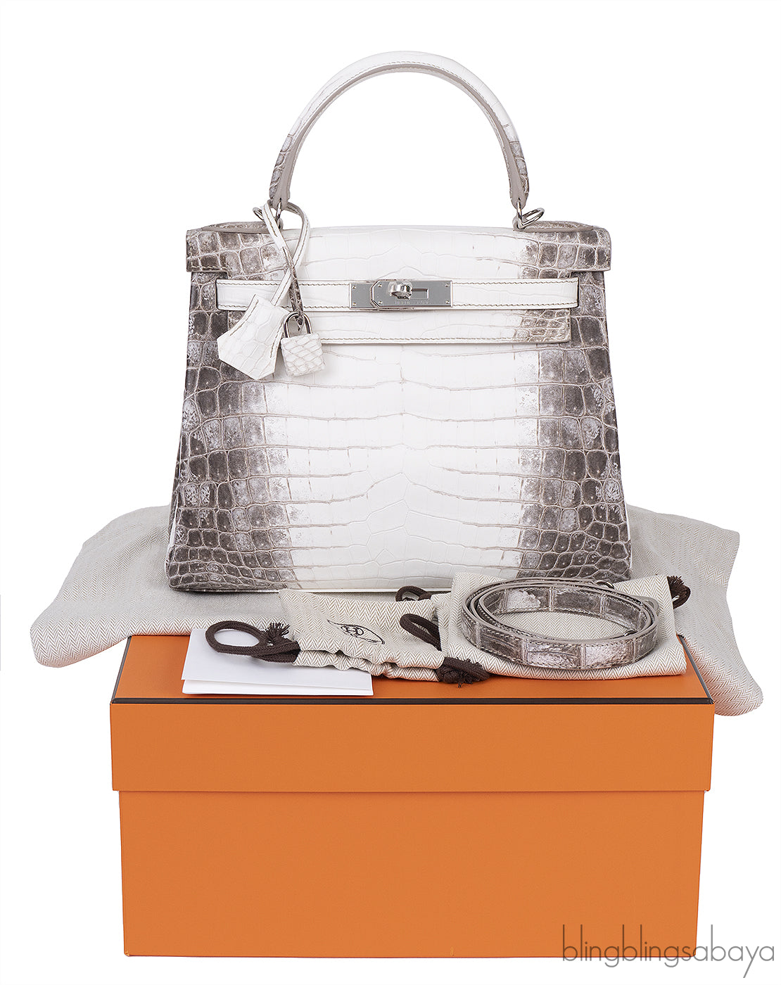 Hermes Kelly 28 Himalaya Crocodile Bag PHW