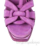 YVES SAINT LAURENT Purple Suede Tribute Sandals