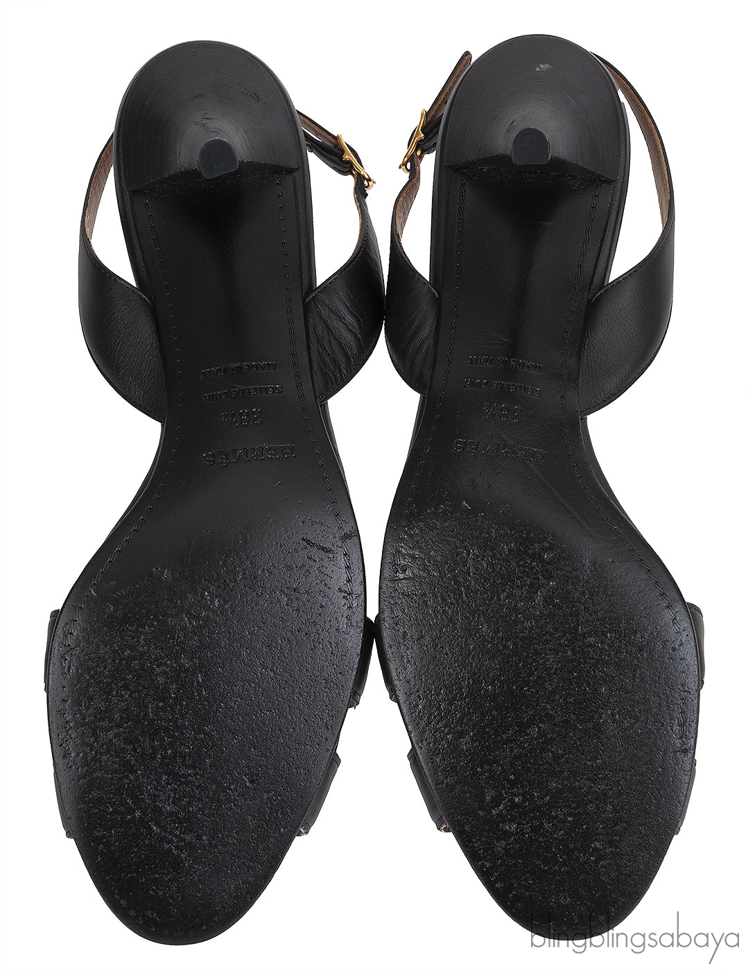 Hermes Black Night 70 Slingback Sandals