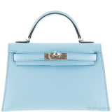 Kelly 20 Bleu Zephyr Epsom Sellier PHW