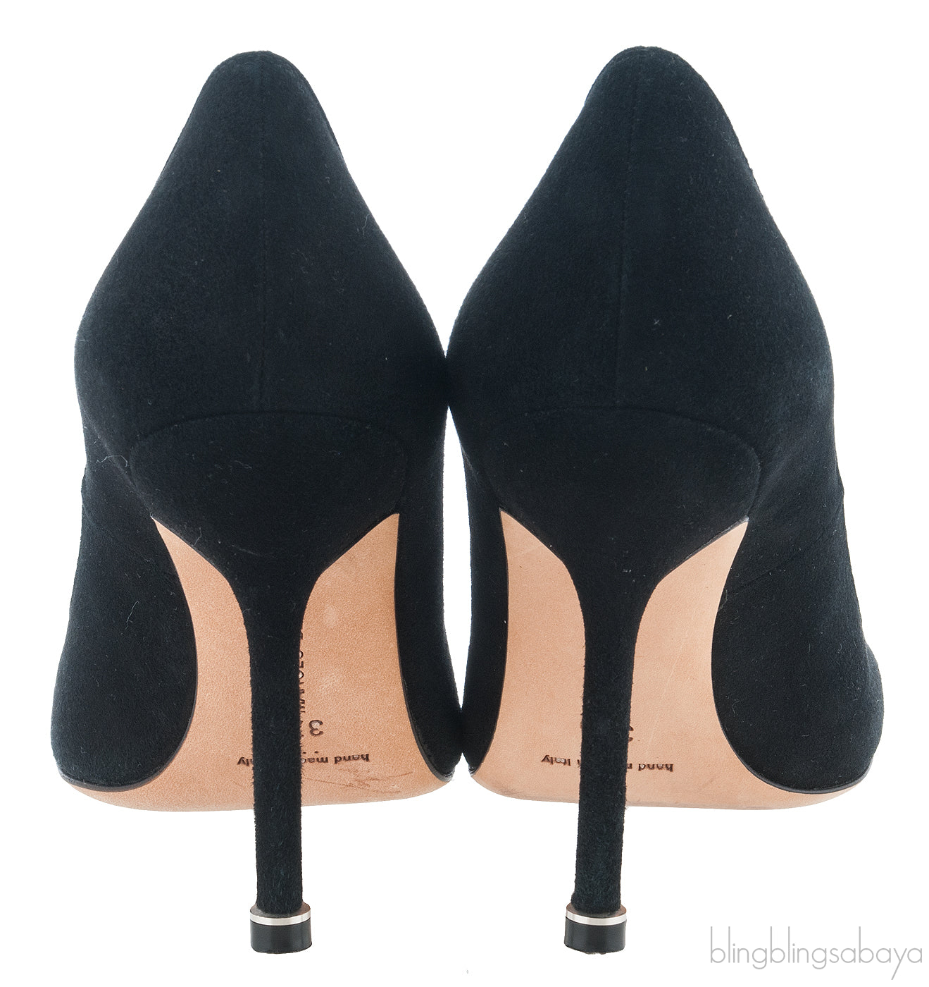 Black Hangisi Suede Pearl Pump