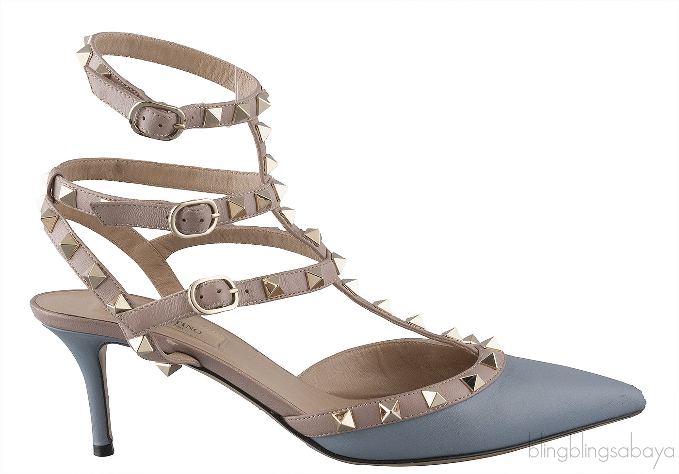 Blue Grey Nude Slingback