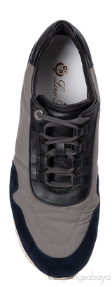 Loro Piana My Wind Microfibre & Suede Blue Sneakers