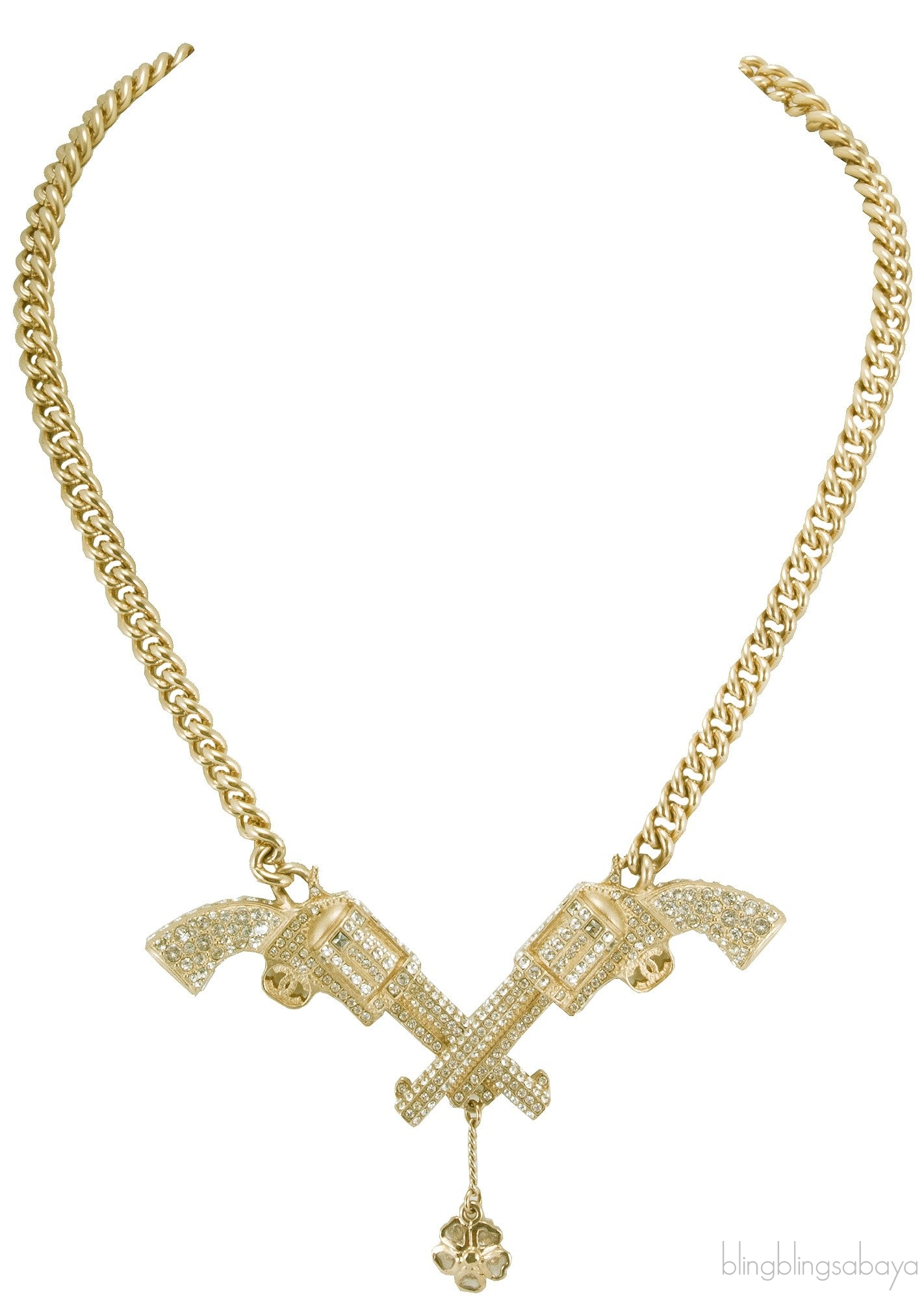 Double Gun Crystal Necklace