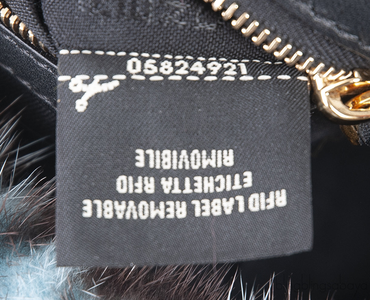 Baguette FF Zucca Multicolor Mink Fur Bag