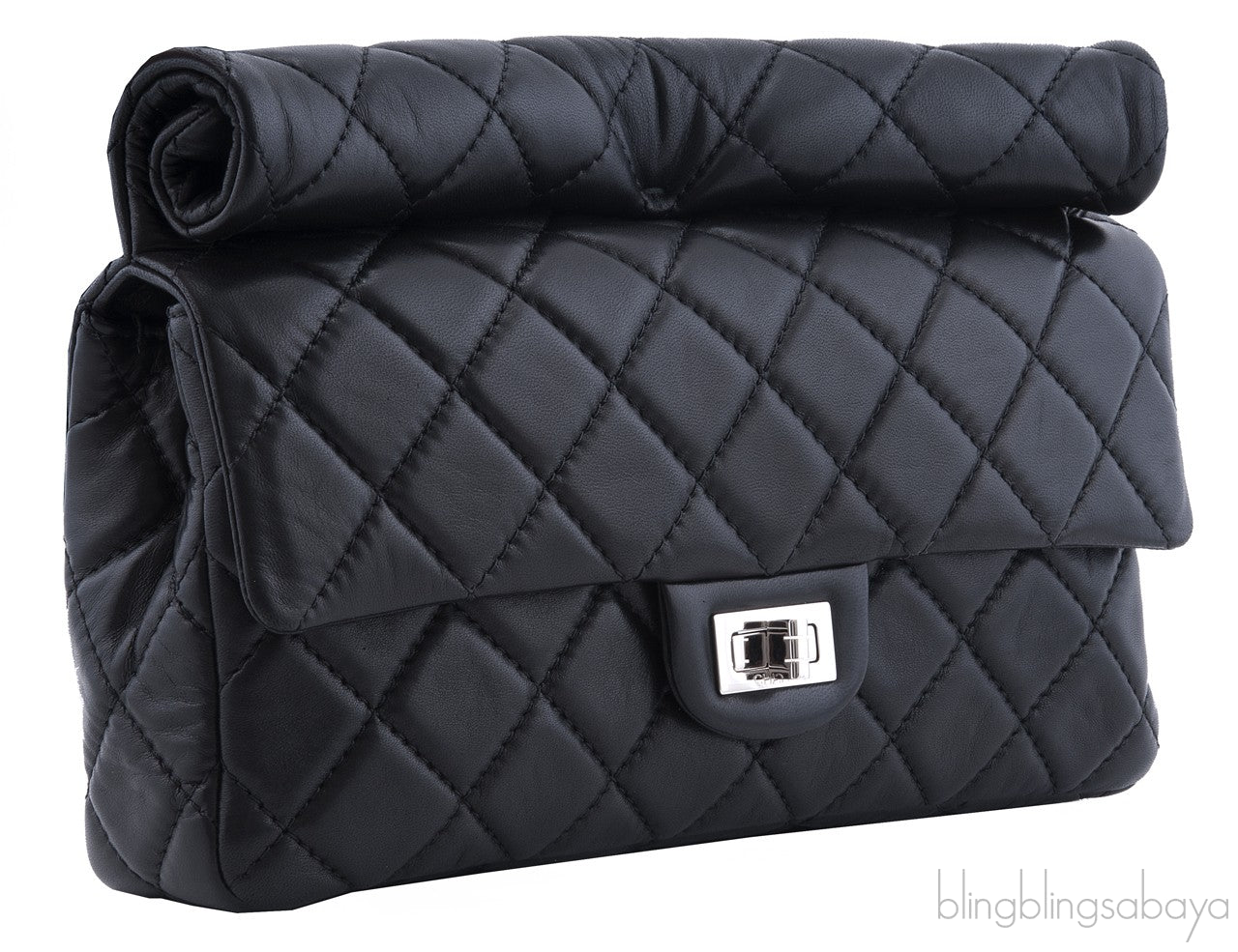 2.55 Runway Black Lambskin Clutch