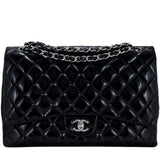 Black Patent Maxi Flap Bag