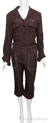 Brown Top & Crop Pants