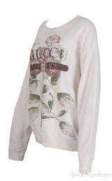 GG White Floral Print Sweatshirt
