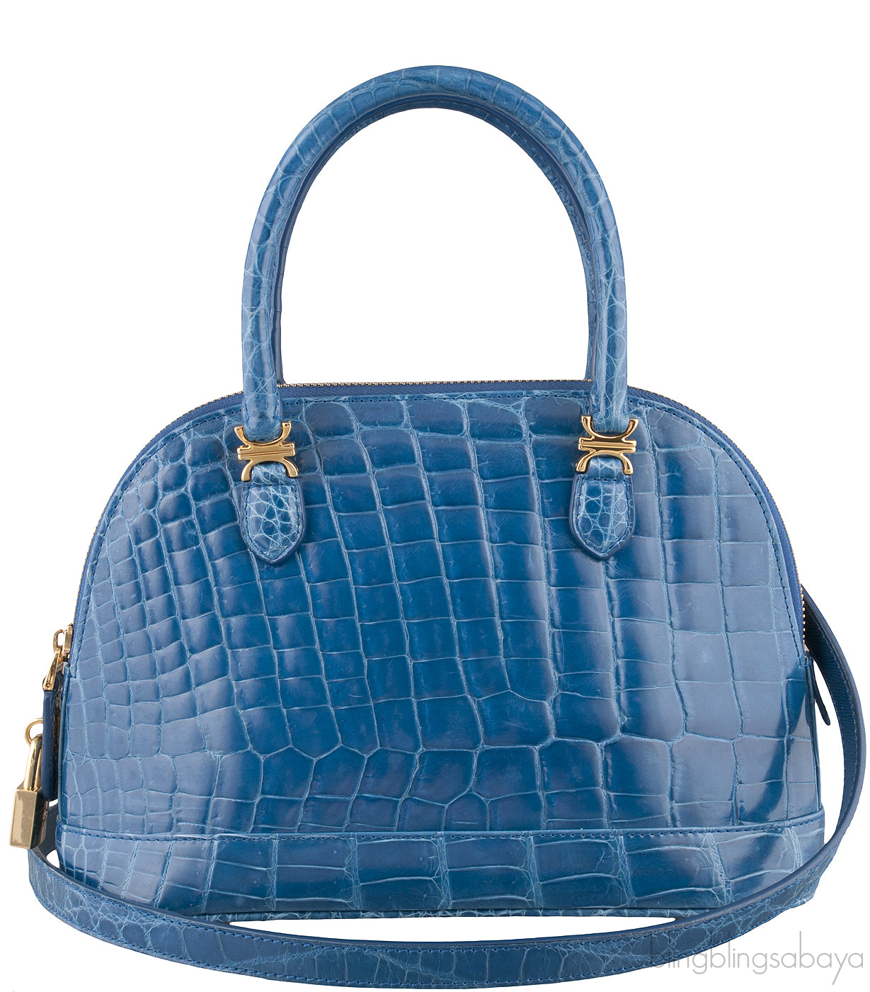 Treasure Chest Blue Crocodile Bag