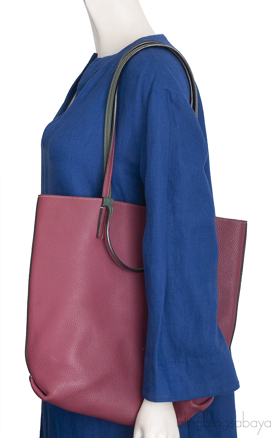 Moynat Quattro Reversible Bi-color Leather Tote