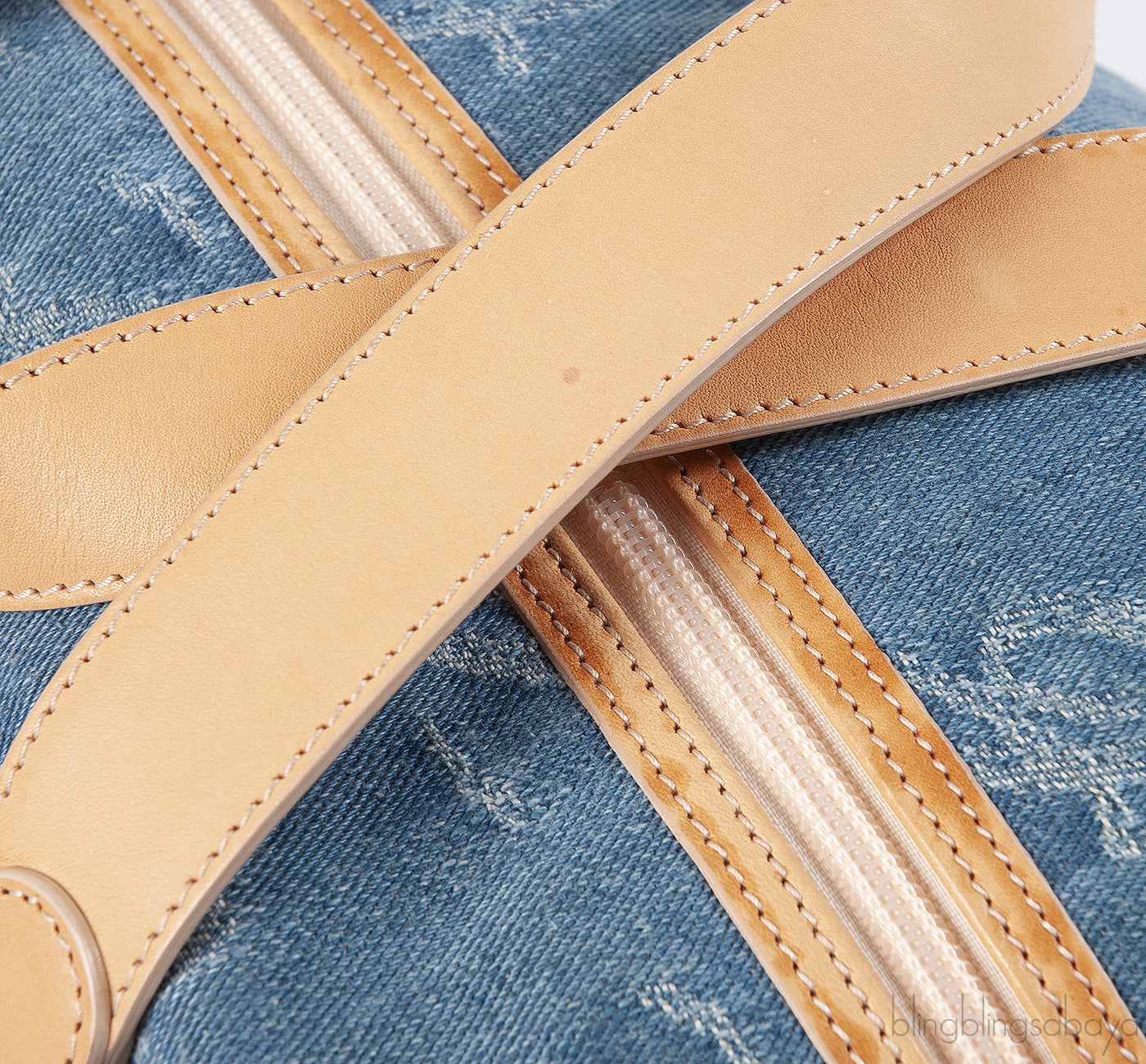 Chopard Blue Denim Distressed Logo Shoulder Bag