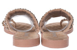 Chanel Beige Suede & Chain Sandals