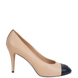 Chanel Beige & Black CC Cap-toe Heels 41