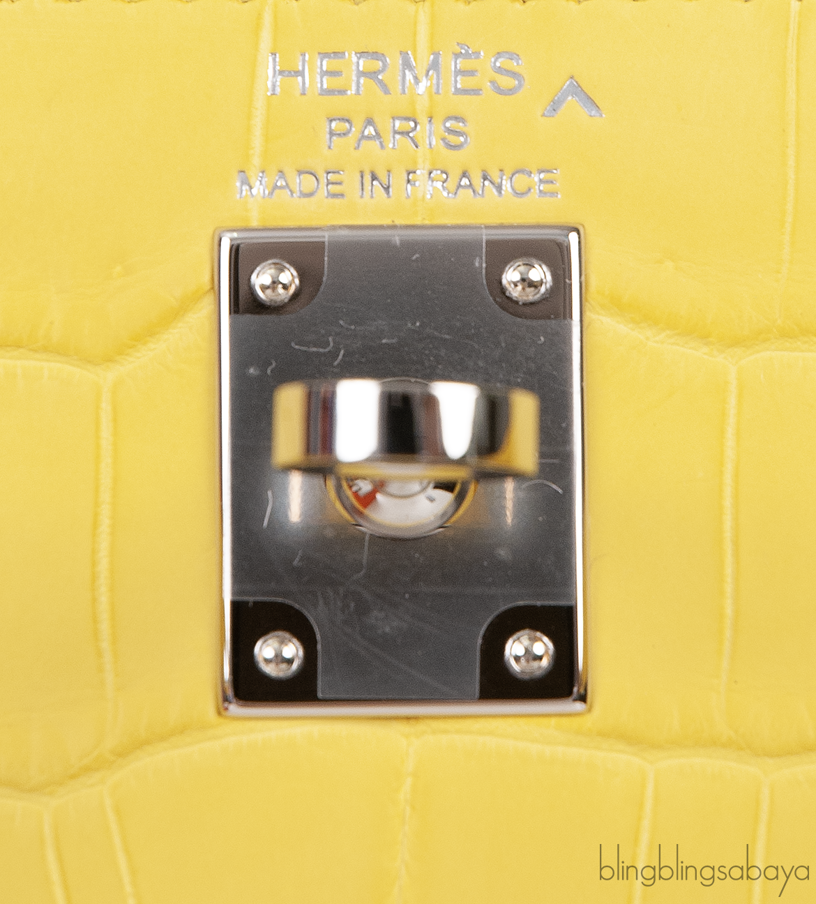 Hermes Kelly 25 Sellier Mimosa Matte Porosus Crocodile PHW
