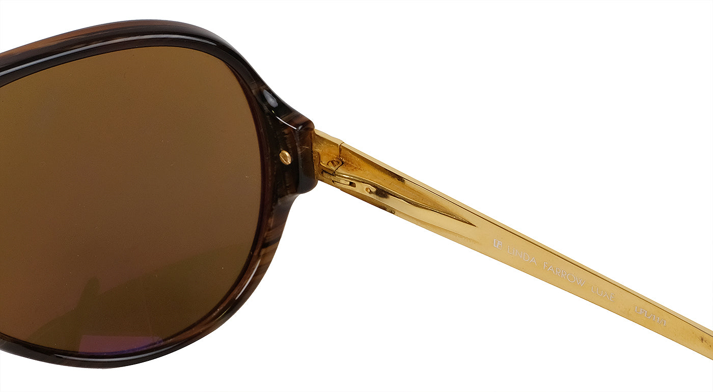 Linda Farrow Gold Aviator Sunglasses