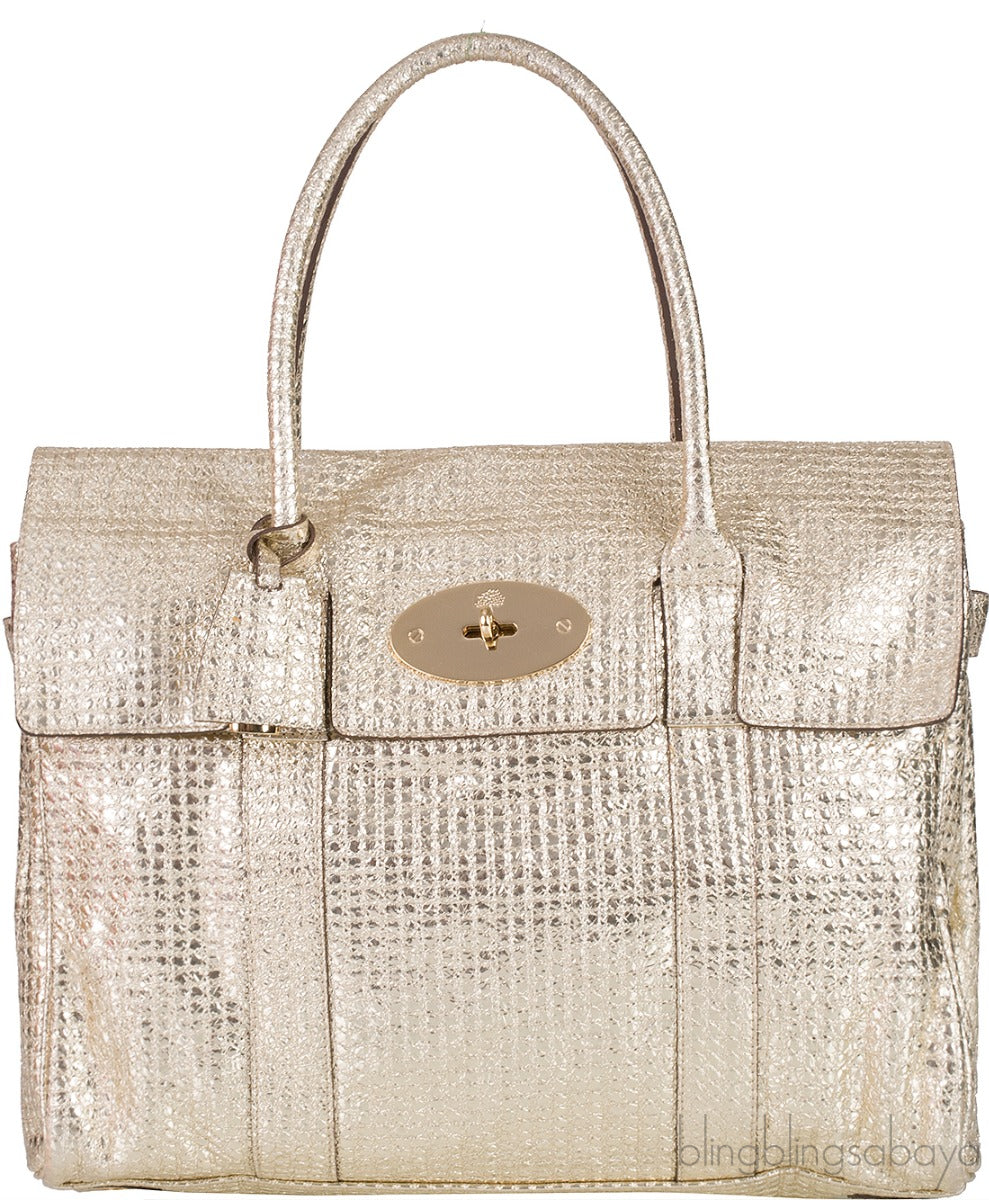 Bayswater Metallic Gold Top Handle Bag
