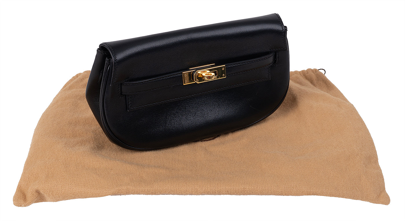 Hermes Black Vintage Kelly Moove Belt Bag
