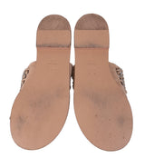 Chanel Beige Suede & Chain Sandals