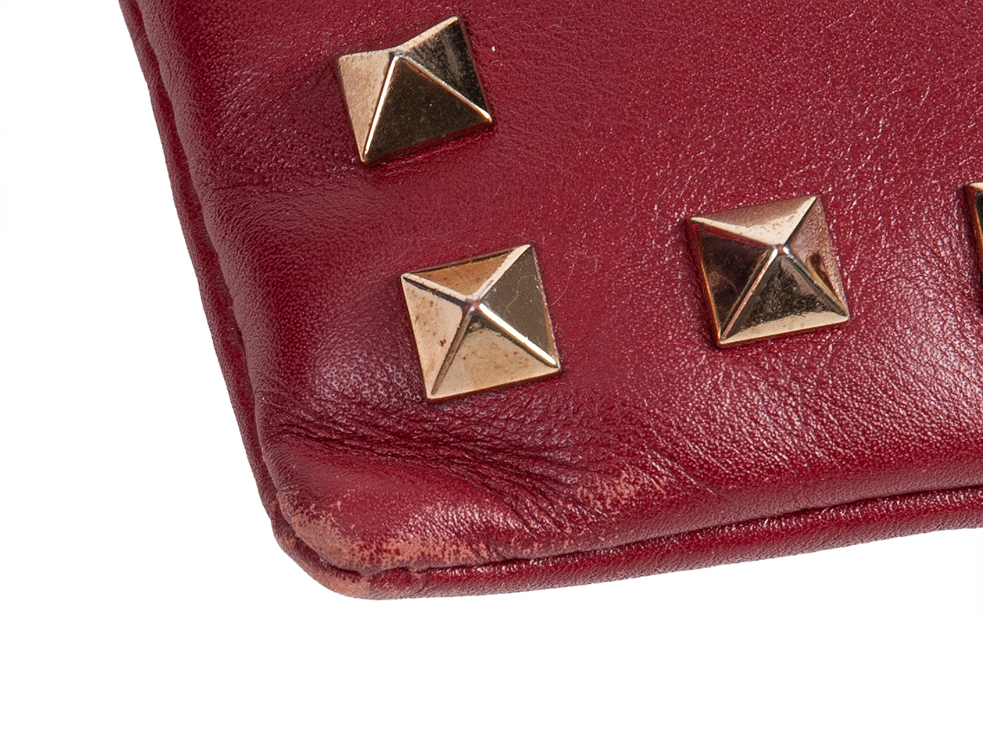 Dark Red Rockstud Large Clutch