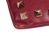 Dark Red Rockstud Large Clutch
