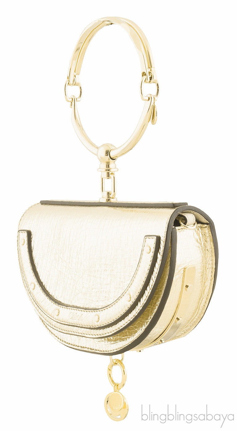 Metallic Gold Nile Minaudiere Clutch