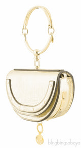 Metallic Gold Nile Minaudiere Clutch