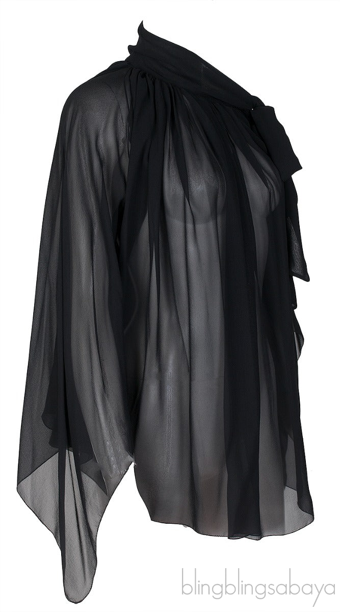 Black Silk Chiffon Shirt