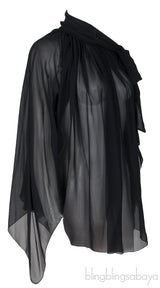 Black Silk Chiffon Shirt