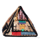 Multicolor Lambskin PVC Glass Pyramid Bag