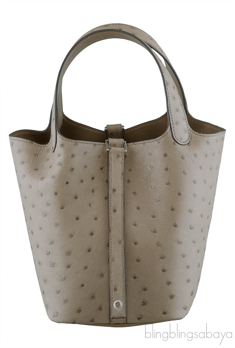 Picotin Lock 18 Grey Ostrich
