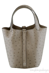 Picotin Lock 18 Grey Ostrich